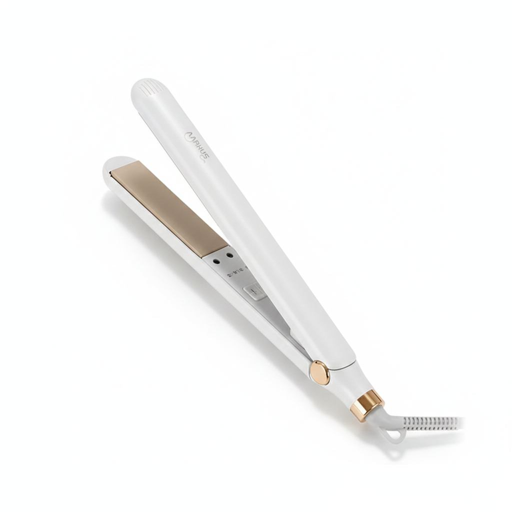 Sleek Hair Straightener Iron-Huggleo-Pearl White-