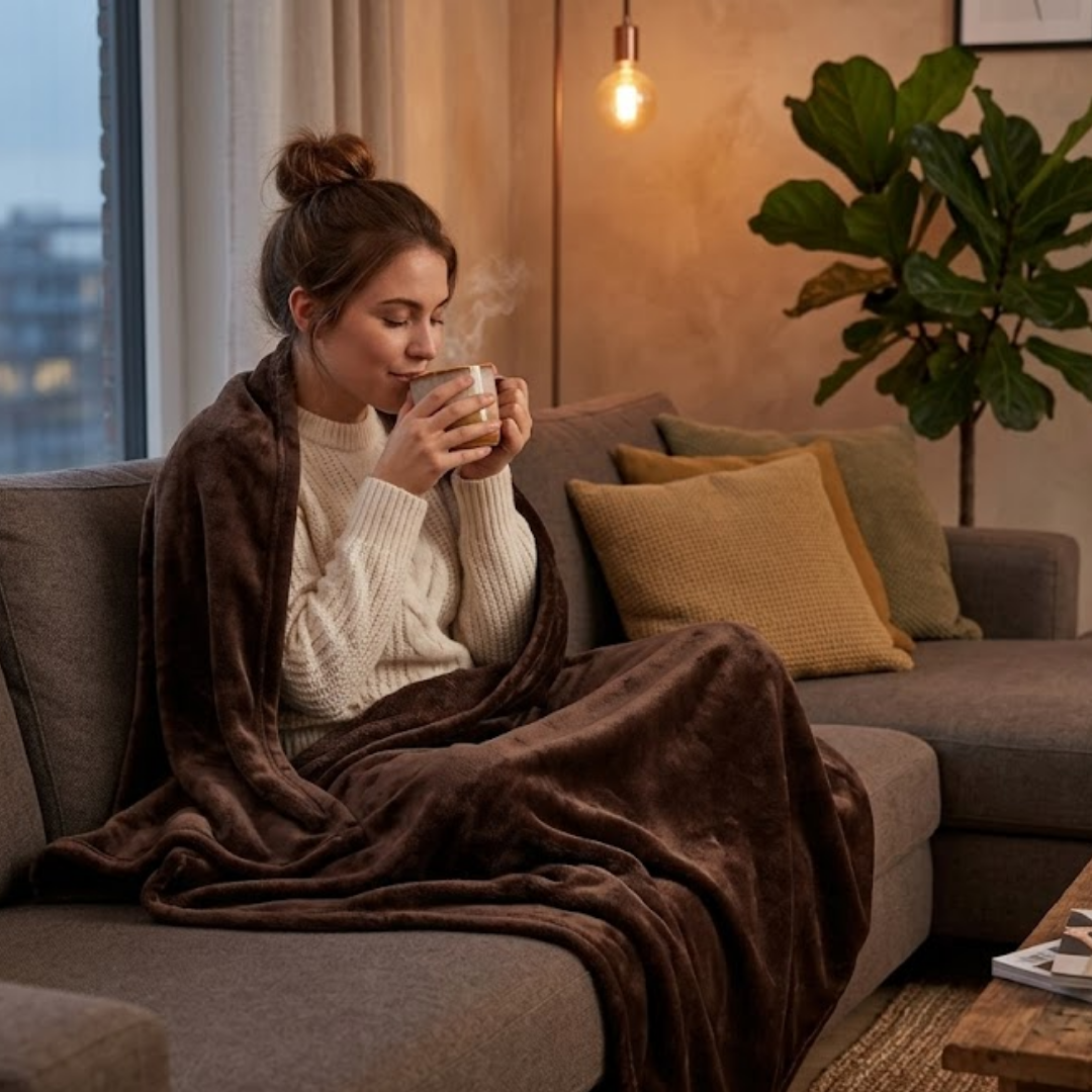 Double-Sided Flannel Fleece Breathable Blanket for All Season Use