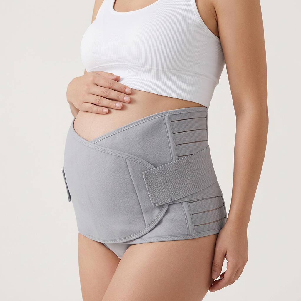 Steady Postpartum Belly Band grey, three-quarter view