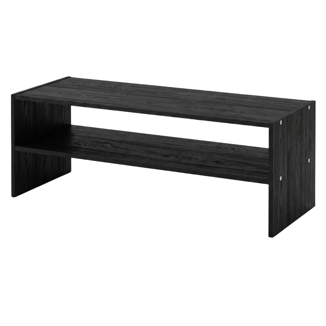 Two-Tier Shoe Organizer Wide Wood Storage Rack for Home Use, 24/28/32 in
