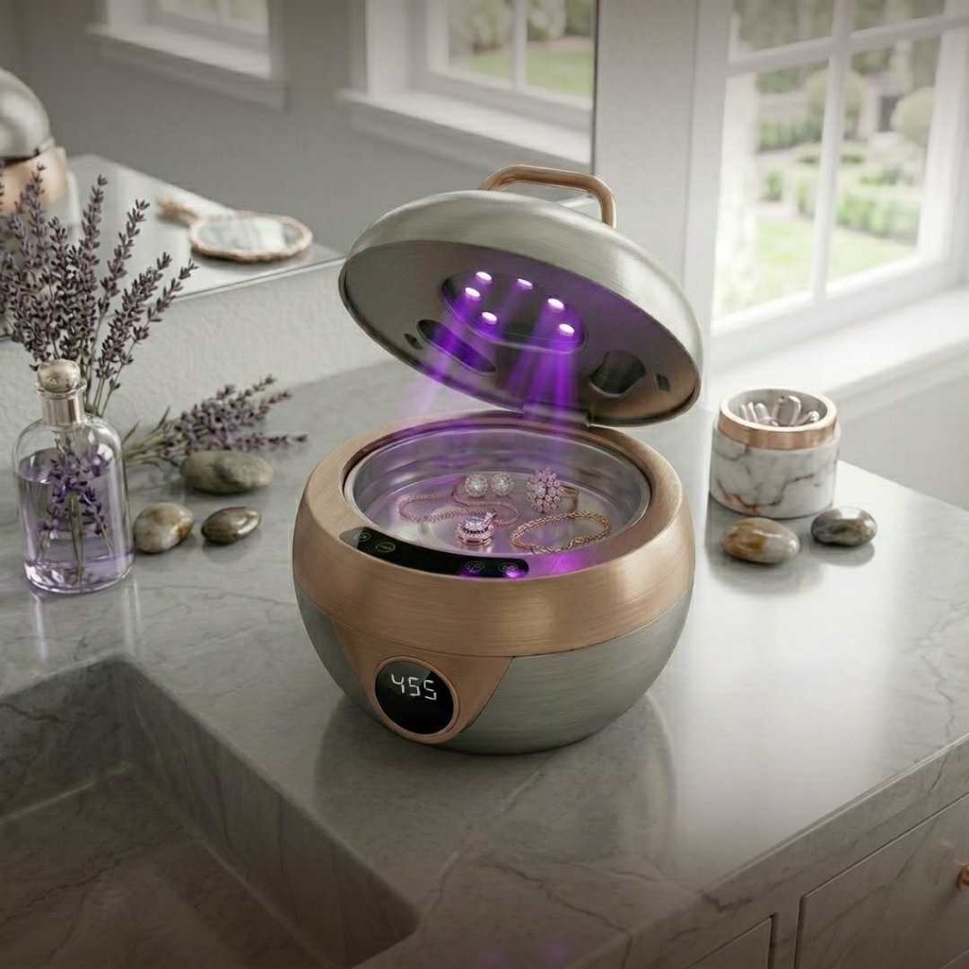 Ultrasonic Jewelry Cleaner with UV Light and 300ml Cleaning Tank