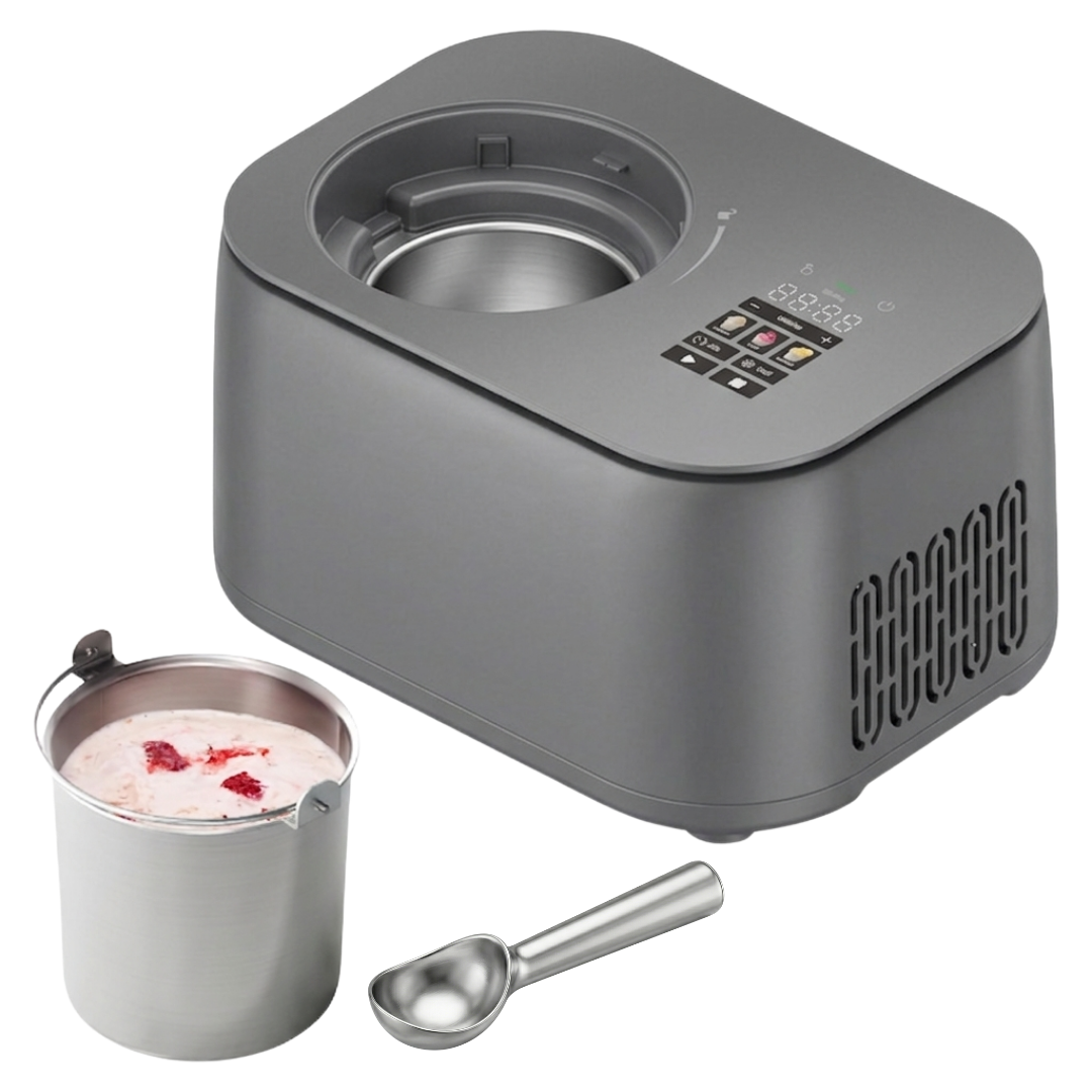 1 Pint Compressor Ice Cream Maker with 3 Presets and Digital Display