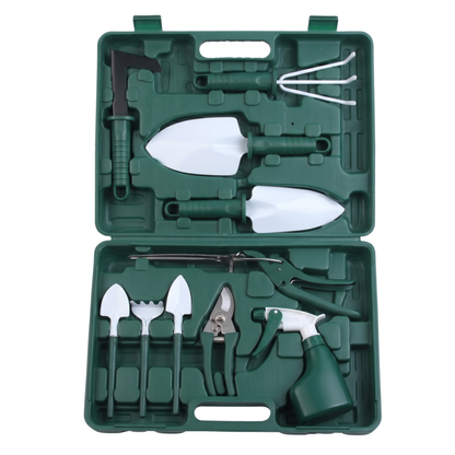 10-Piece Gardening Hand Tool Set with Organizer Case for Yard Tasks