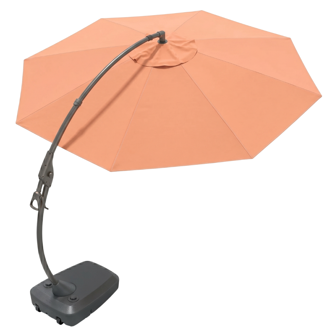 12 ft Round Cantilever Patio Umbrella with Wheeled Fillable Base