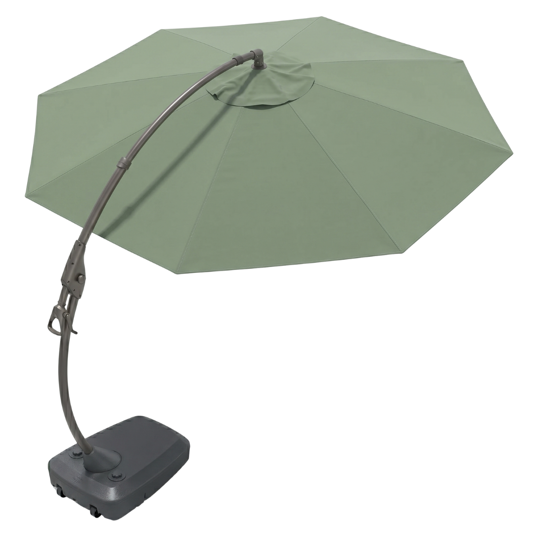 12 ft Round Cantilever Patio Umbrella with Wheeled Fillable Base