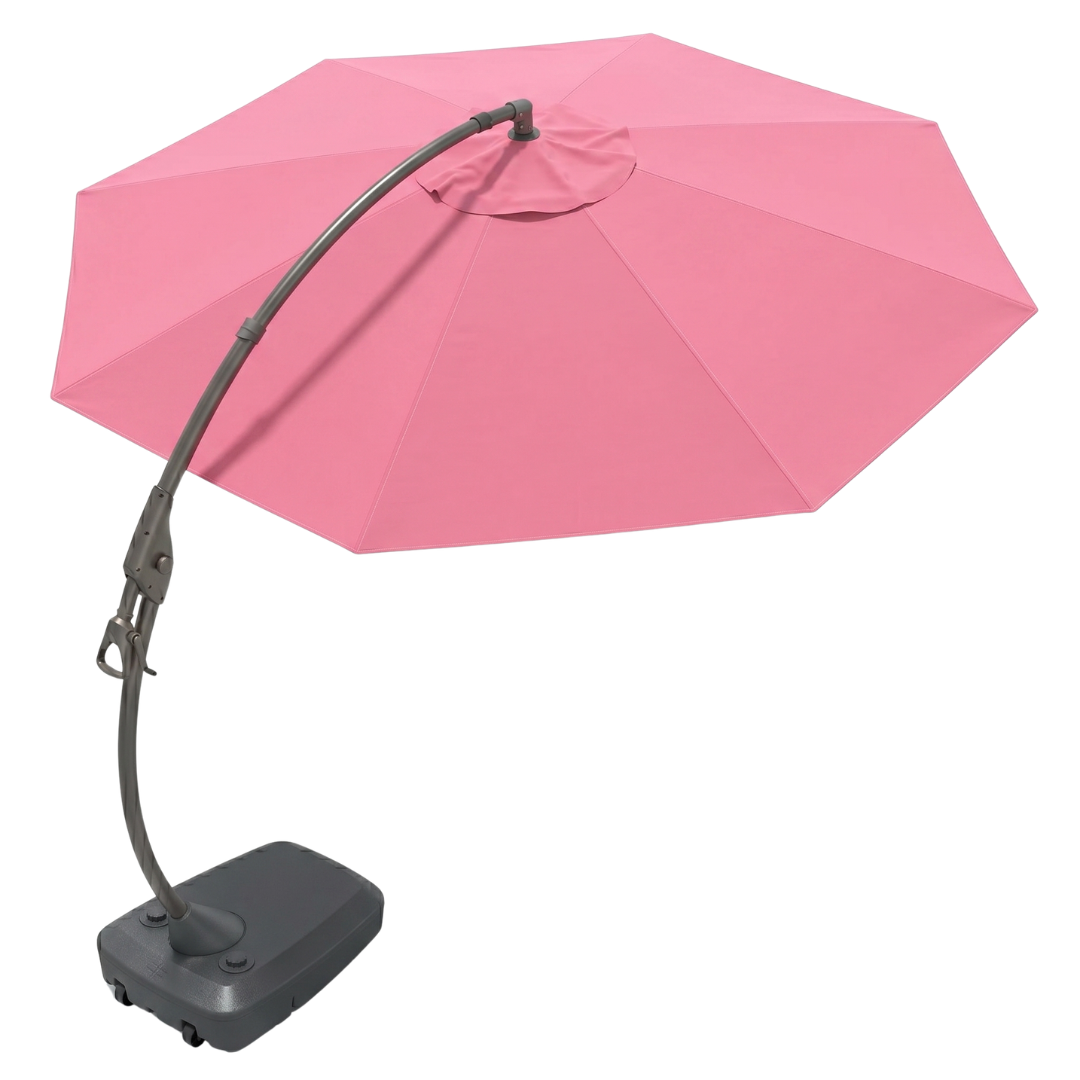 12 ft Round Cantilever Patio Umbrella with Wheeled Fillable Base