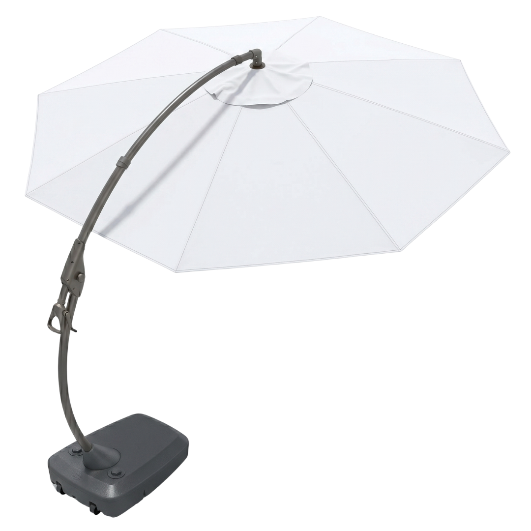 12 ft Round Cantilever Patio Umbrella with Wheeled Fillable Base