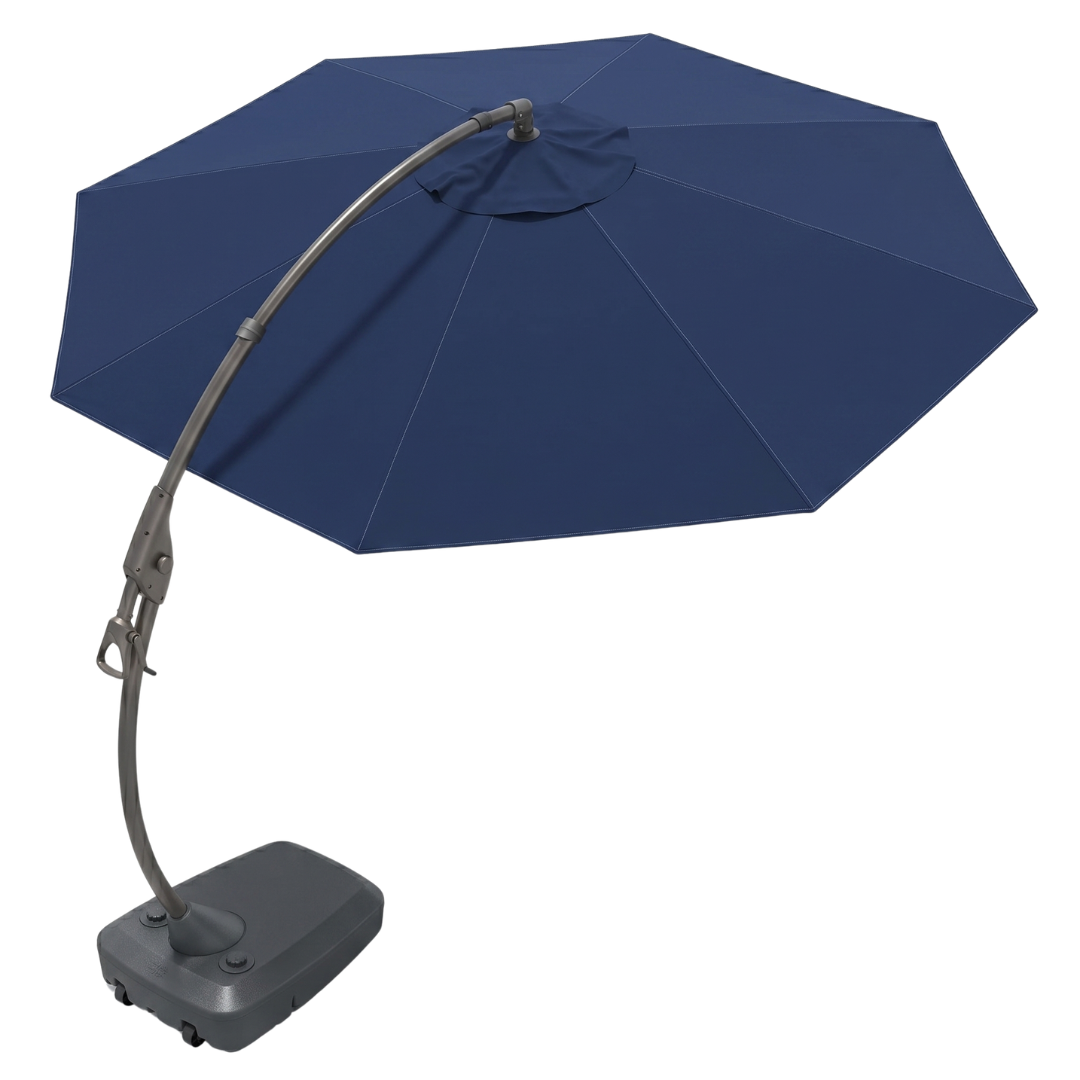 12 ft Round Cantilever Patio Umbrella with Wheeled Fillable Base