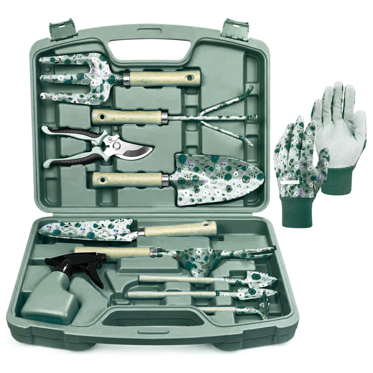 12-Piece Garden Tool Set with Included Carrying Case for Yard Work