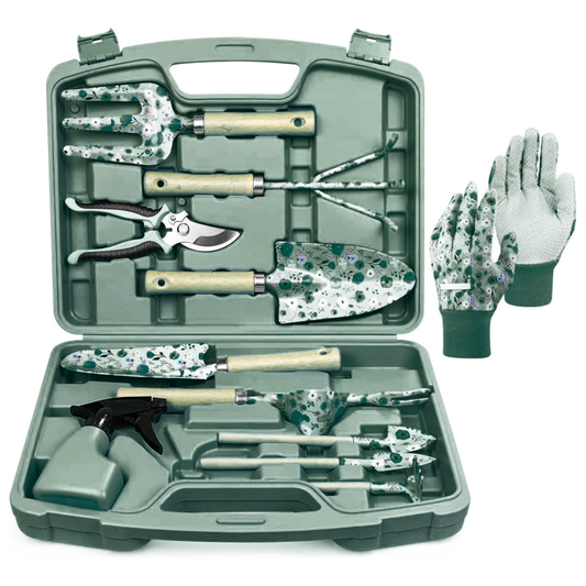 12-Piece Garden Tool Set with Included Carrying Case for Yard Work
