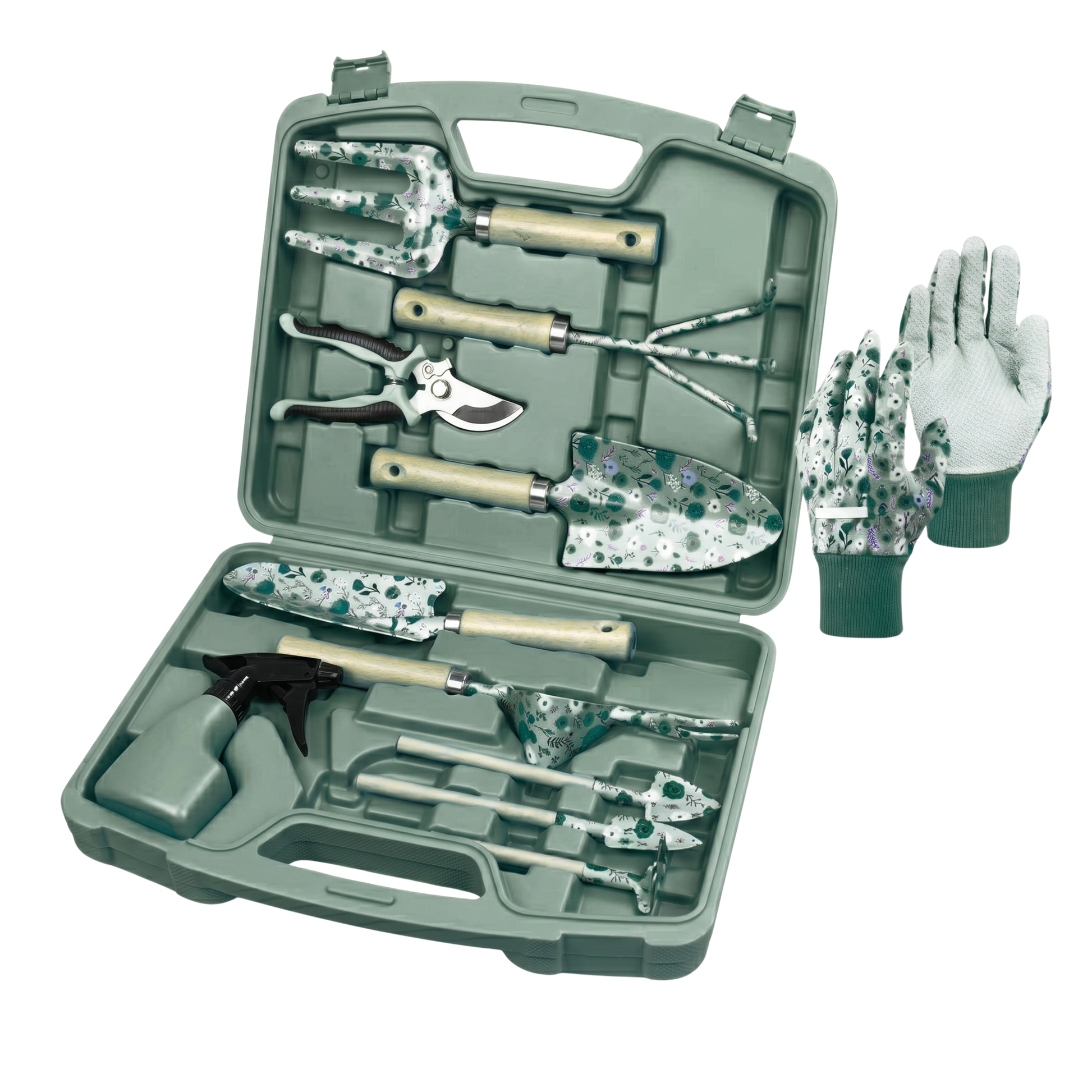 12-Piece Garden Tool Set with Included Carrying Case for Yard Work