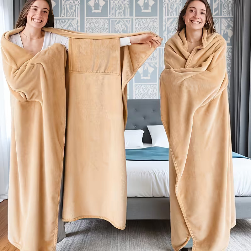Cloud Wearable Blanket-Huggleo-Khaki-