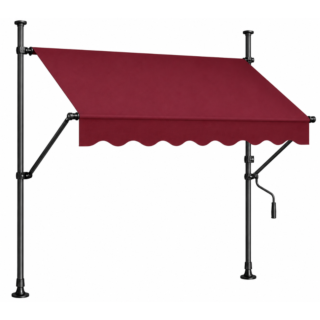 138 Inches Manual Retractable Awning with 47 Inches Projection Shade