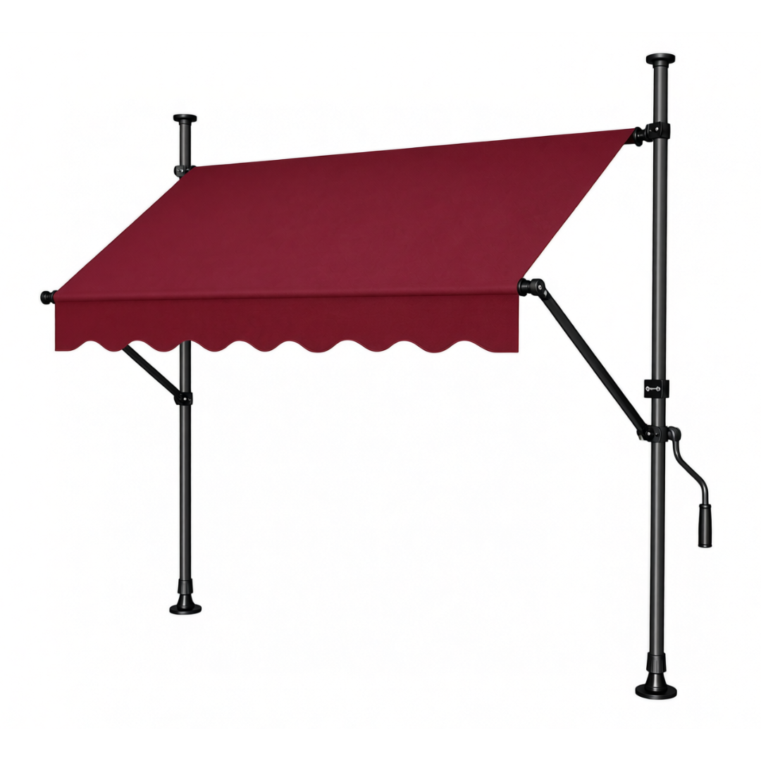 138 Inches Manual Retractable Awning with 47 Inches Projection Shade
