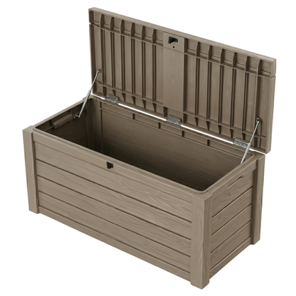 150 Gallon Resin Deck Storage Box Patio Storage Bench Outdoor System