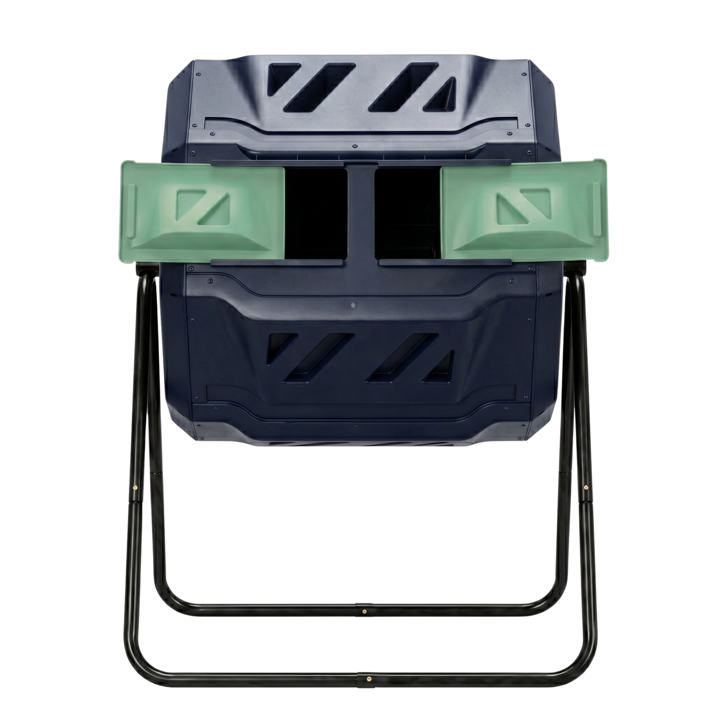 150L Dual Chamber Compost Tumbler with Adjustable Steel Frame