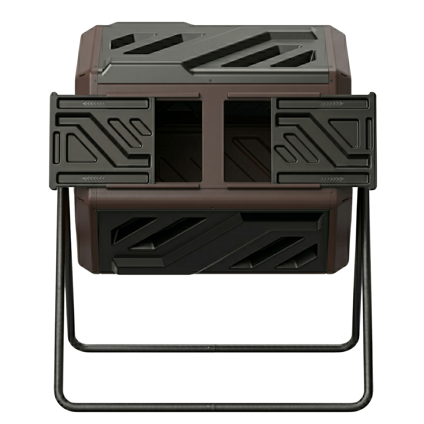 160 L Dual Chamber Compost Tumbler Bin Rotating Barrel Frame System