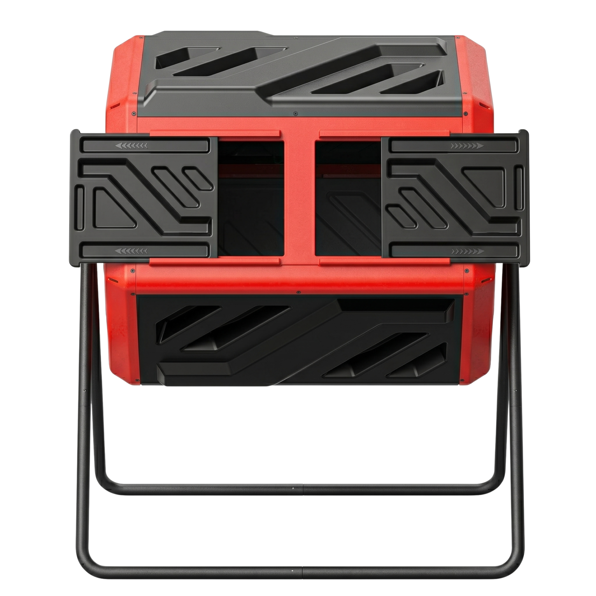 160 L Dual Chamber Compost Tumbler Bin Rotating Barrel Frame System