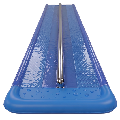 18 ft Double Lane Water Slide Play with Water Sprinkler Channel