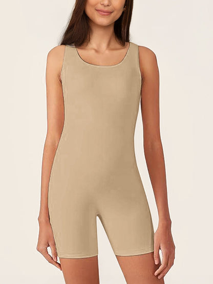 Soft Bodysuit Romper-Huggleo-Beige-S