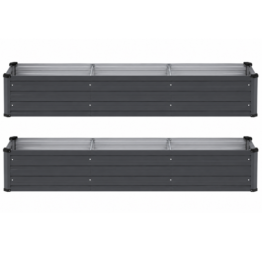 2 Pack Galvanized Raised Garden Beds 6 x 2 x 1 FT Metal Planter Kit
