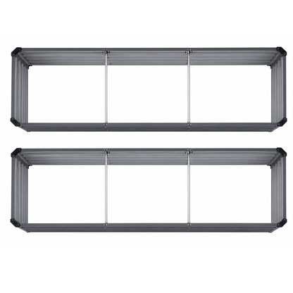 2 Pack Galvanized Raised Garden Beds 6 x 2 x 1 FT Metal Planter Kit