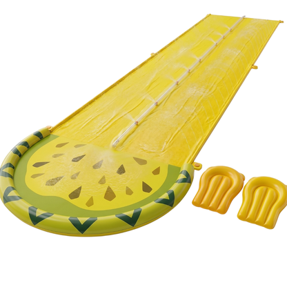 20 ft Double Lane Water Slide with Sprinkler and Two Bodyboards