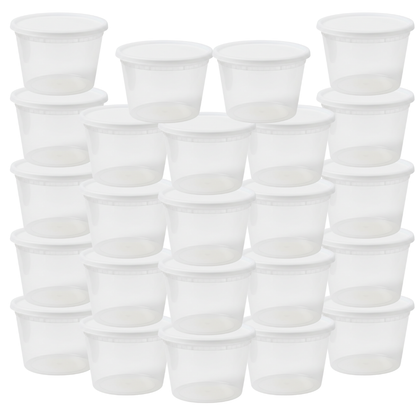 24 Pack Reusable Plastic Food Storage Containers with Snap-on Lids