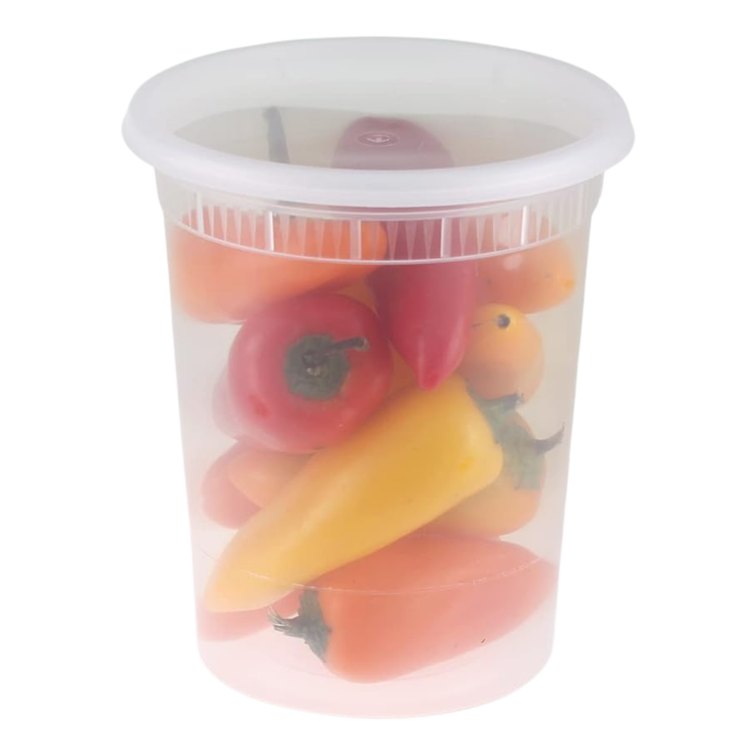 24 Pack Reusable Plastic Food Storage Containers with Snap-on Lids
