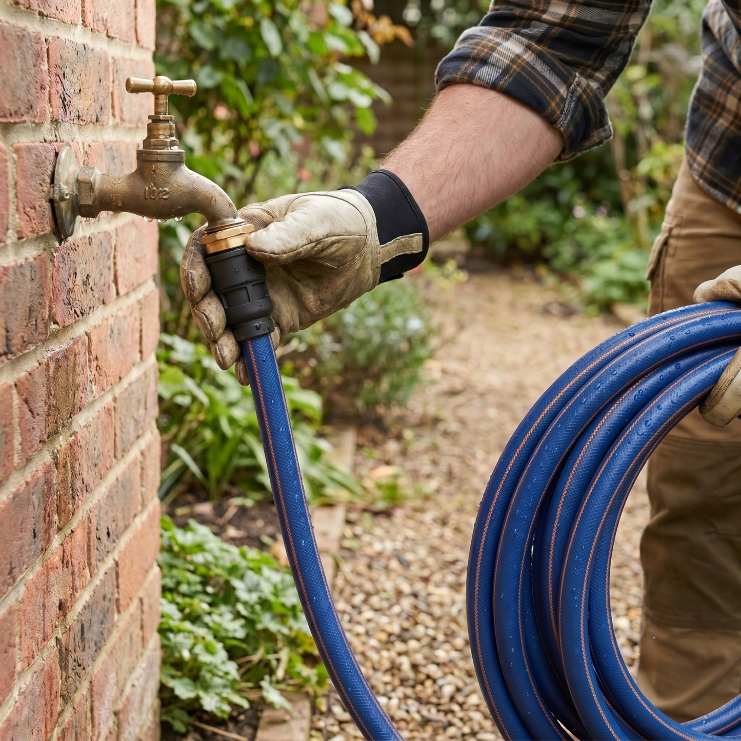 25 ft Non-Expandable Garden Hose with Hybrid Polymer Metal Fittings