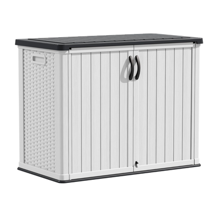 26 Cu Ft Outdoor Storage Cabinet Water-Resistant Lockable Resin