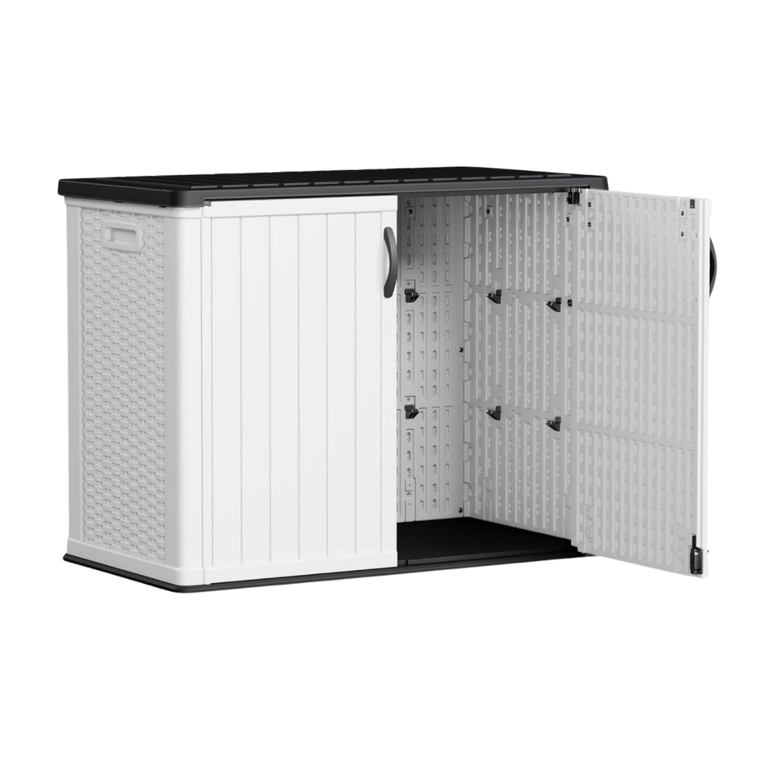 26 Cu Ft Outdoor Storage Cabinet Water-Resistant Lockable Resin