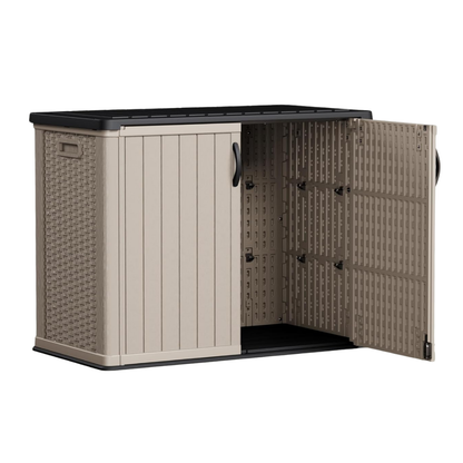 26 Cu Ft Outdoor Storage Cabinet Water-Resistant Lockable Resin