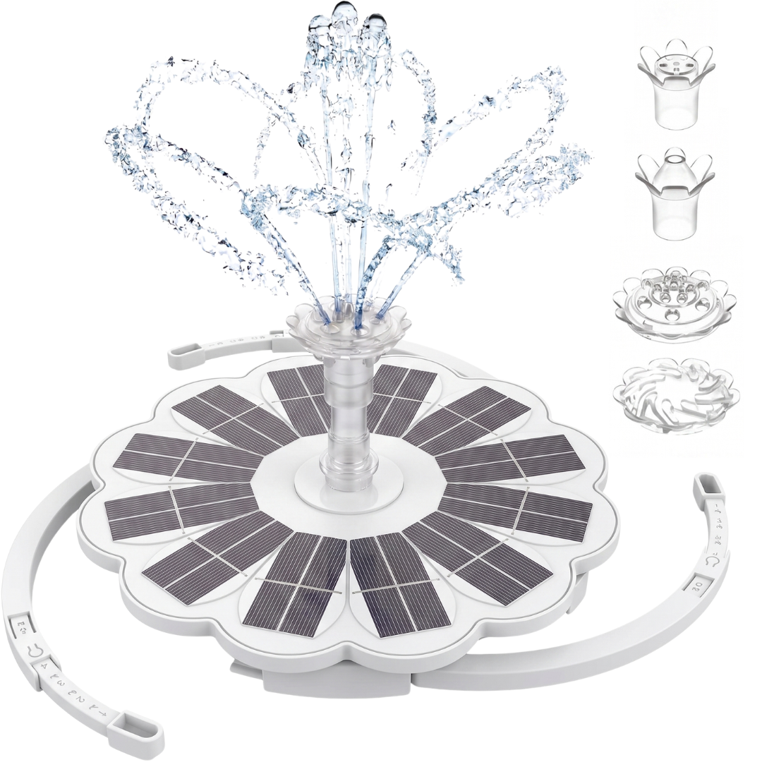 3.5W Solar Powered Fountain Pump with Interchangeable Nozzles