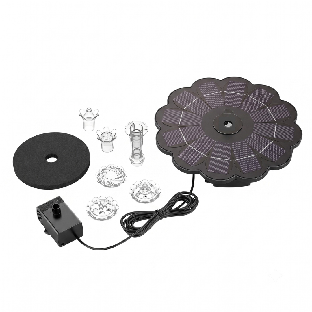 3.5W Solar Powered Fountain Pump with Interchangeable Nozzles