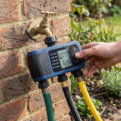 3-Port Smart Hose Watering Timer with Bluetooth App Control System