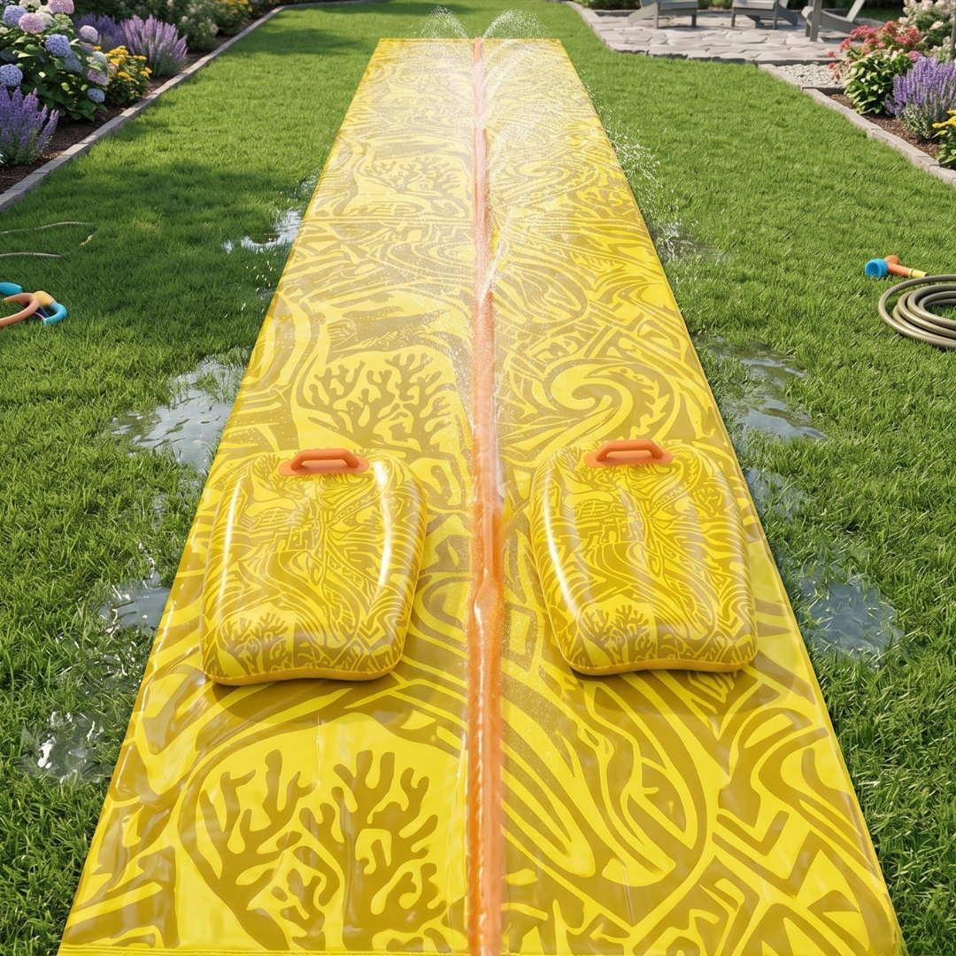 30 x 4.5 ft Lawn Water Slip Slide with Sprinklers and 2 Boards