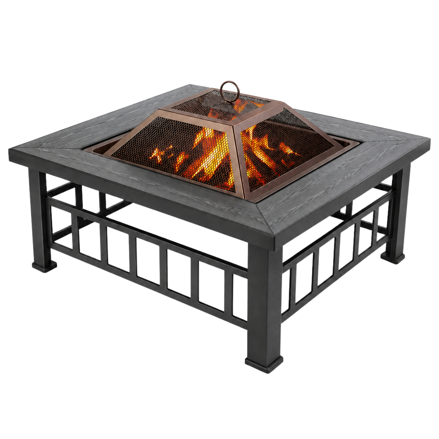 32 Inches Outdoor Fire Pit Table Metal Wood Burning Fire Bowl