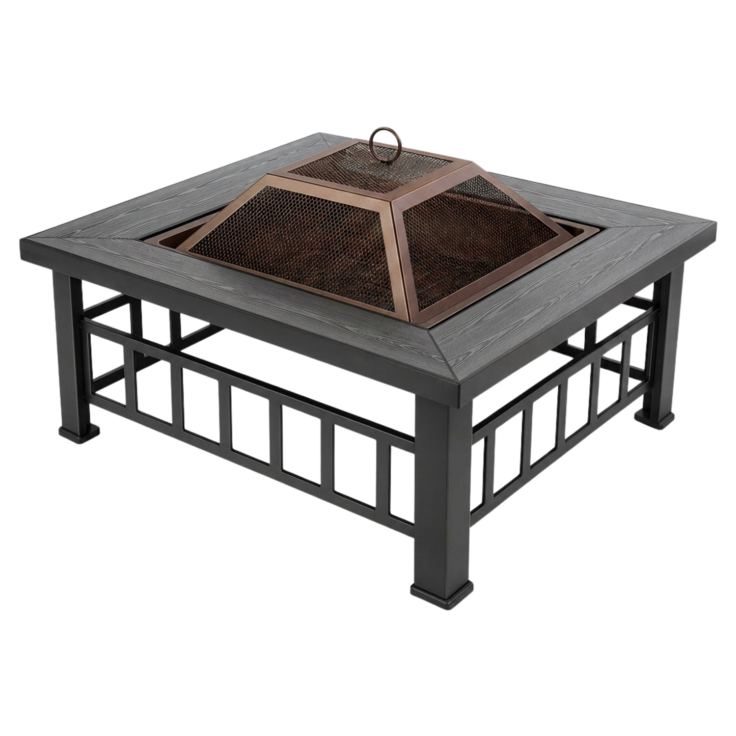 32 Inches Outdoor Fire Pit Table Metal Wood Burning Fire Bowl