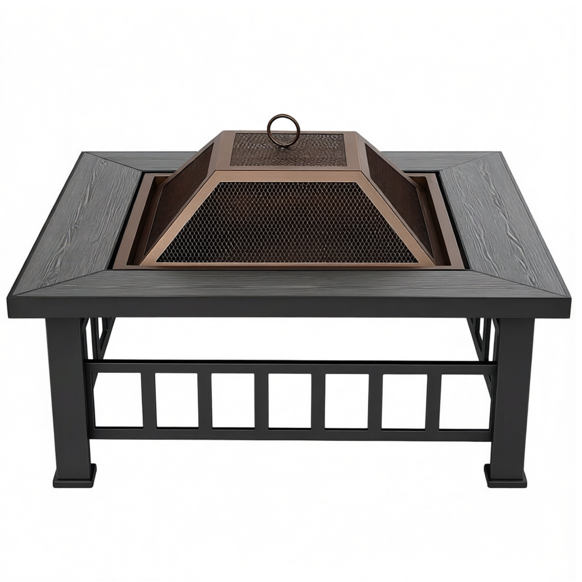 32 Inches Outdoor Fire Pit Table Metal Wood Burning Fire Bowl