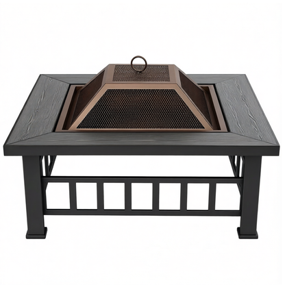 32 Inches Outdoor Fire Pit Table Metal Wood Burning Fire Bowl
