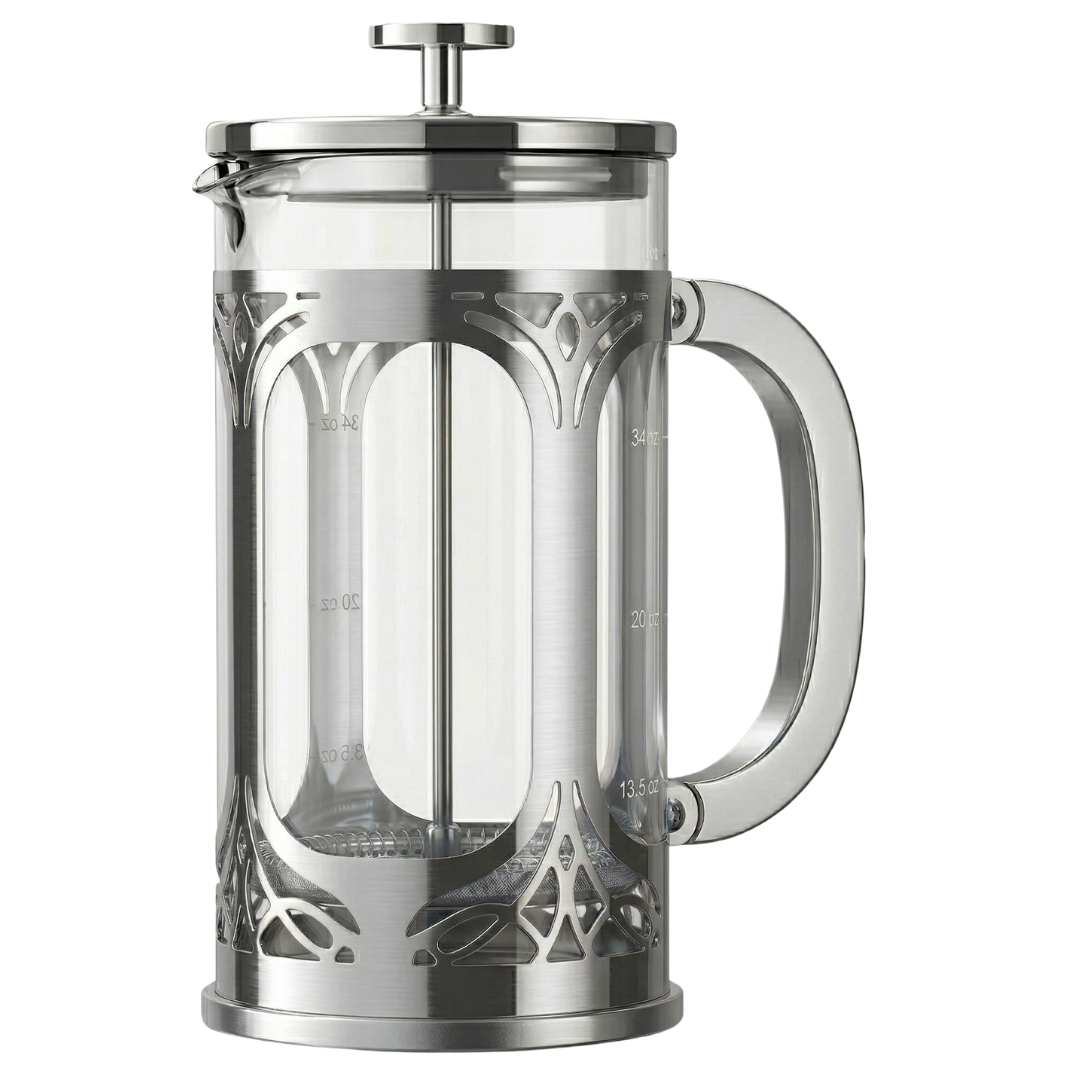 34oz Glass French Press Coffee Brewer with Stainless Steel Filter