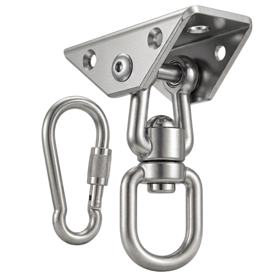 360° Rotating Hammock Hanging Kit with 1000 lb Capacity Hook