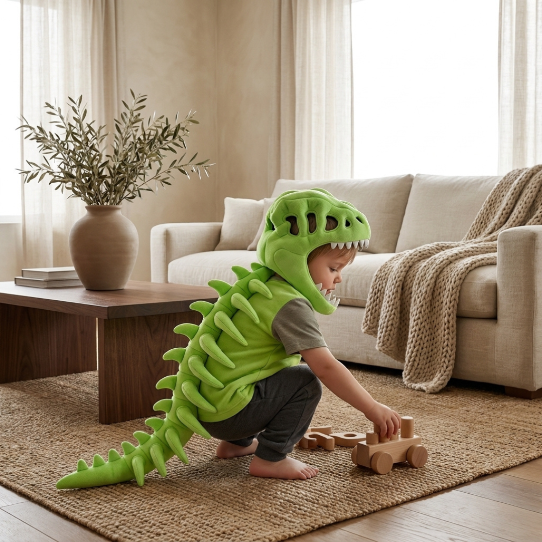 Dino Plush Baby Hoodie