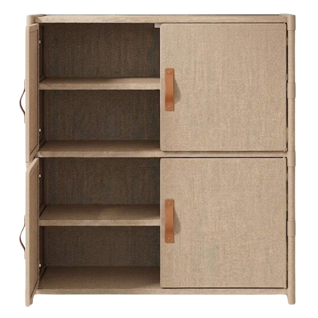 4-Tier Metal and Non-Woven Fabric Shoe Rack with Front Cover