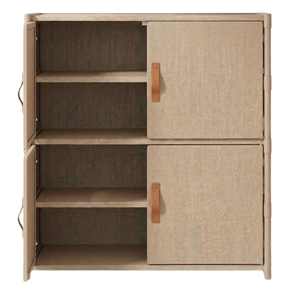 4-Tier Metal and Non-Woven Fabric Shoe Rack with Front Cover
