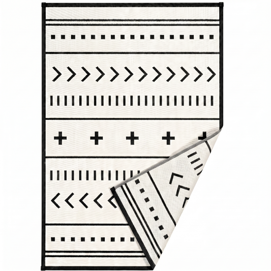 4 x 6 ft Reversible Water-Resistant Outdoor Rug for Patio and RV