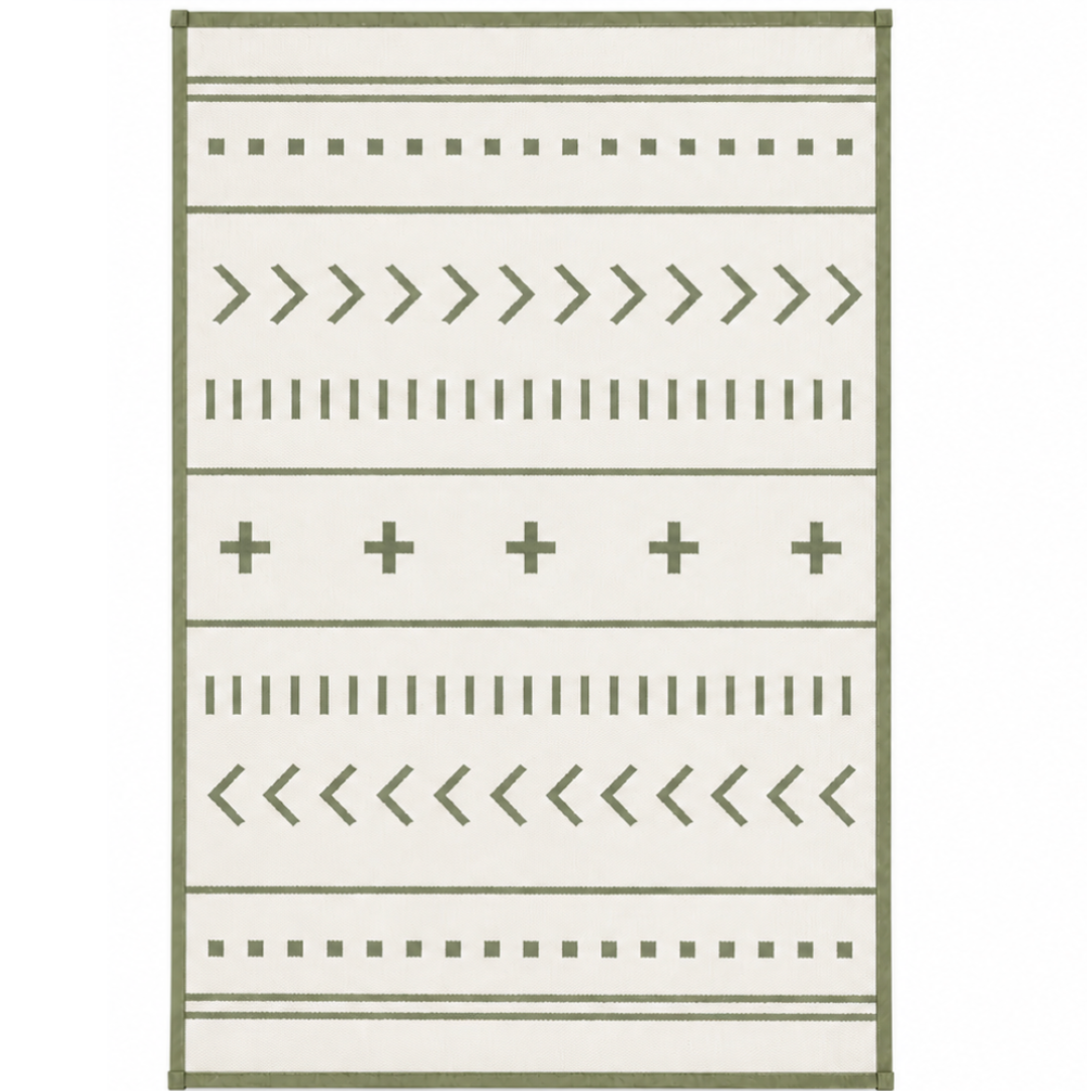 4 x 6 ft Reversible Water-Resistant Outdoor Rug for Patio and RV