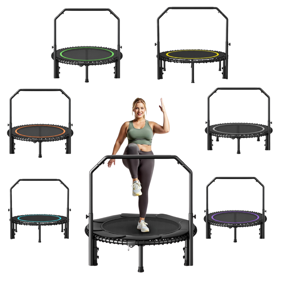 40" Mini Rebounder Trampoline with Adjustable Bar and Bungees