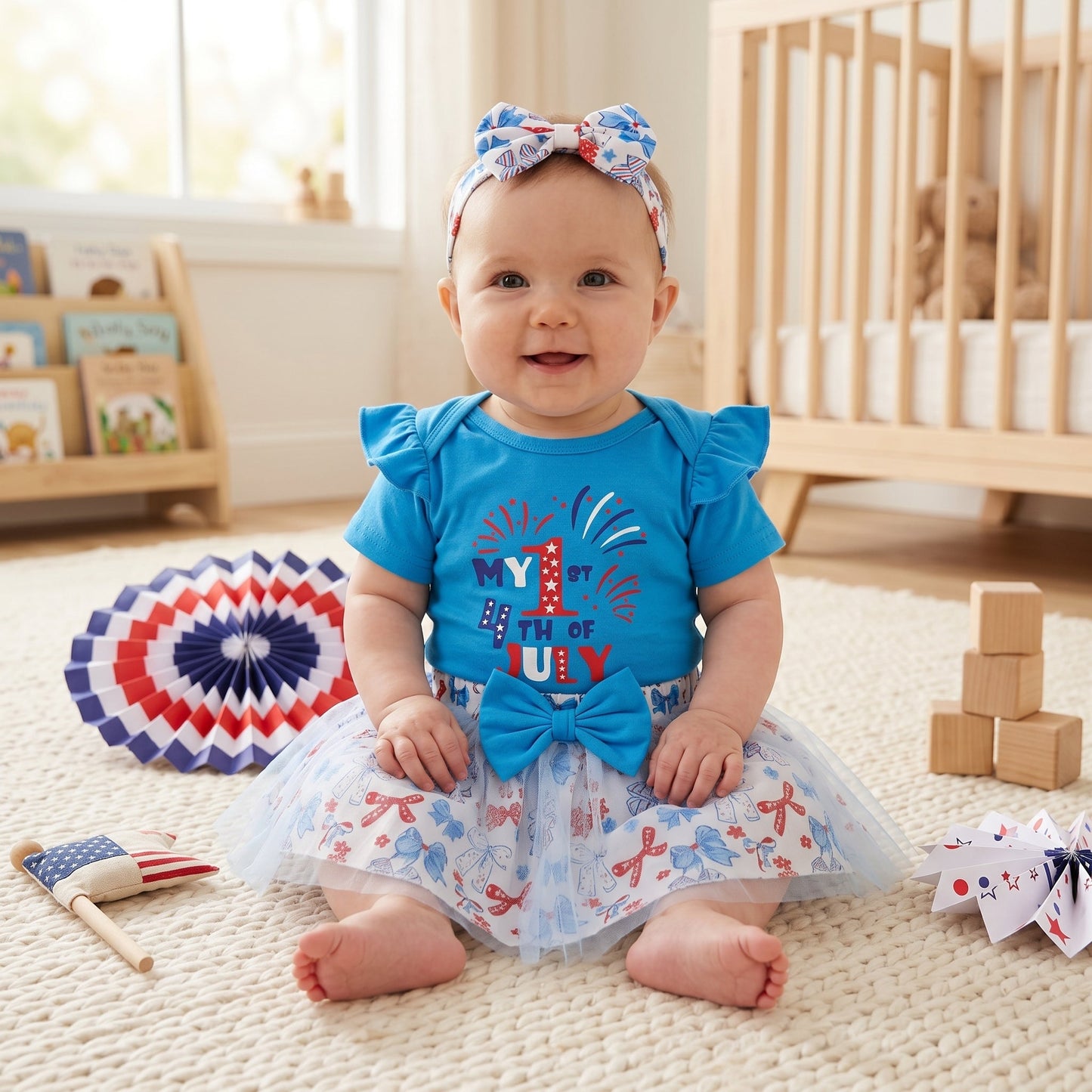 Petal 4th of July Baby Set